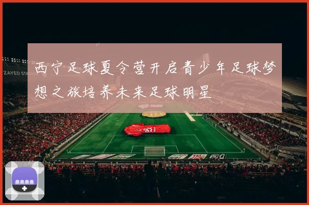 西宁足球夏令营开启青少年足球梦想之旅培养未来足球明星